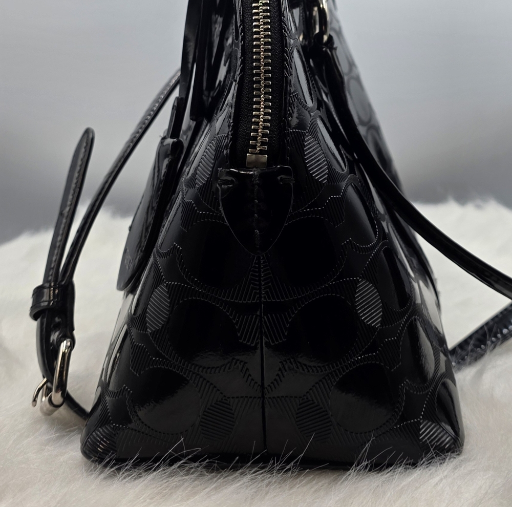 Coach Glossy Black Satchel - Picture 3 of 15